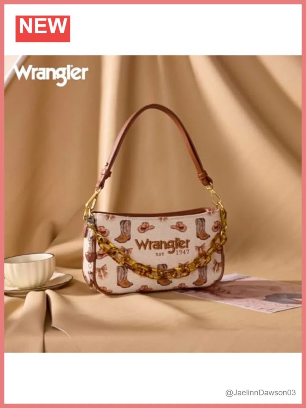Canvas Hobo Shoulder Bag with Chain Strap and Zipper Closure